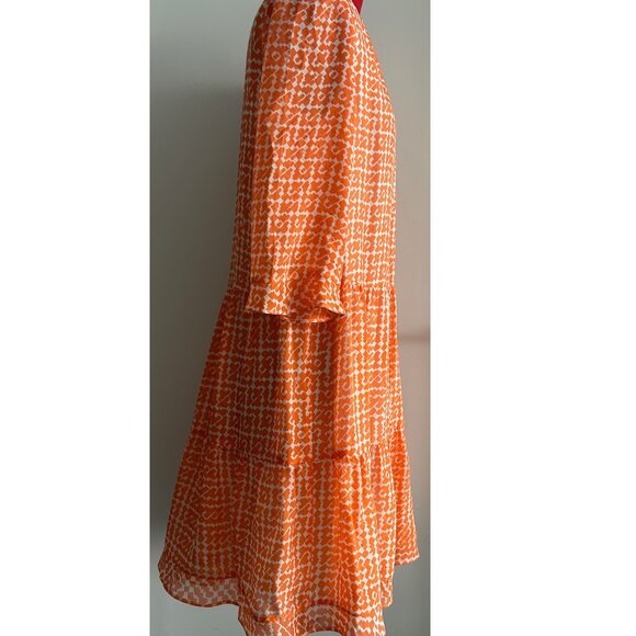 Marc cain Orange Silk Dress Sz 2 - Picture 3 of 9